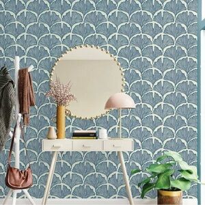 Peel and Stick Coastal Tempaper Blue Botanical Wallpaper 4 rolls